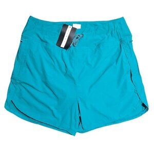 NWT High Waisted Lake Blue Swim Board Shorts with Zipper Pockets - Size XL